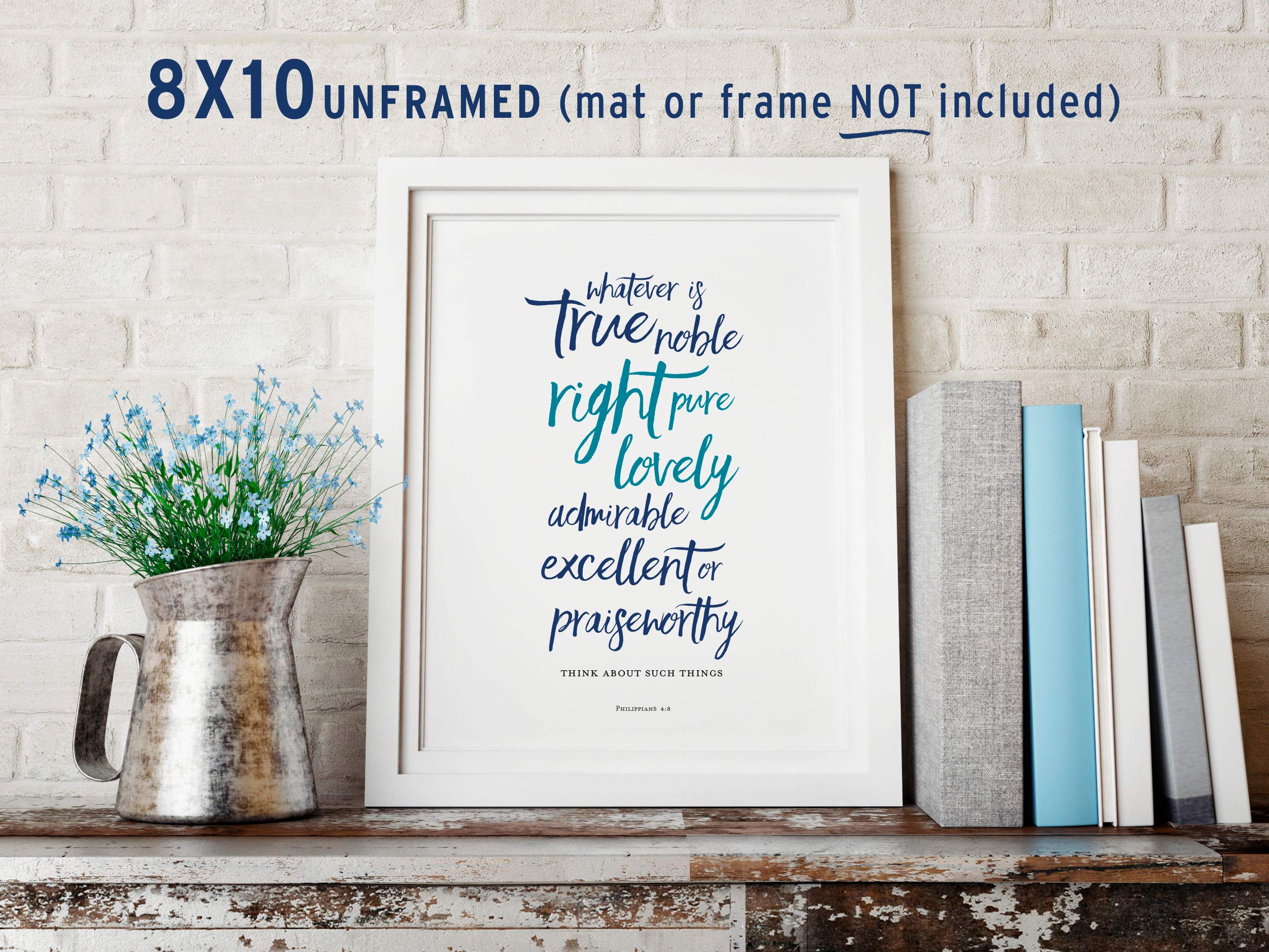 Brush Calligraphy Bible Verses Wall Decor 8x10 Christian Wall Art Decor Bible Verse Gifts