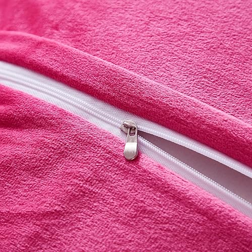 Miniatura 6 de Uhamho Juego de 2 fundas de almohada para cama tamaño Queen, fundas de almohada lumbares rectangulares de pelo sintético de conejo a rayas y parte