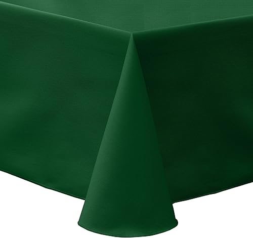 ULTIMATE TEXTILE Mantel ovalado de sarga de polialgodón (70.1 x 103.9 in), color verde cazador