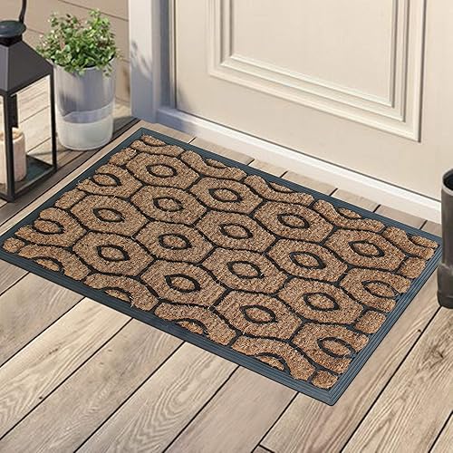 Miniatura 2 de A1 Home Collections A1HOME200003 Felpudo de goma y fibra de coco resistente, 18 x 30 pulgadas, panal