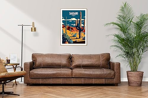 Miniatura 3 de Impresión de viaje del Parque Nacional Saguaro Arte de viajes al Parque Nacional Impresión de viaje Saguaro Parque Nacional de Estados Unidos