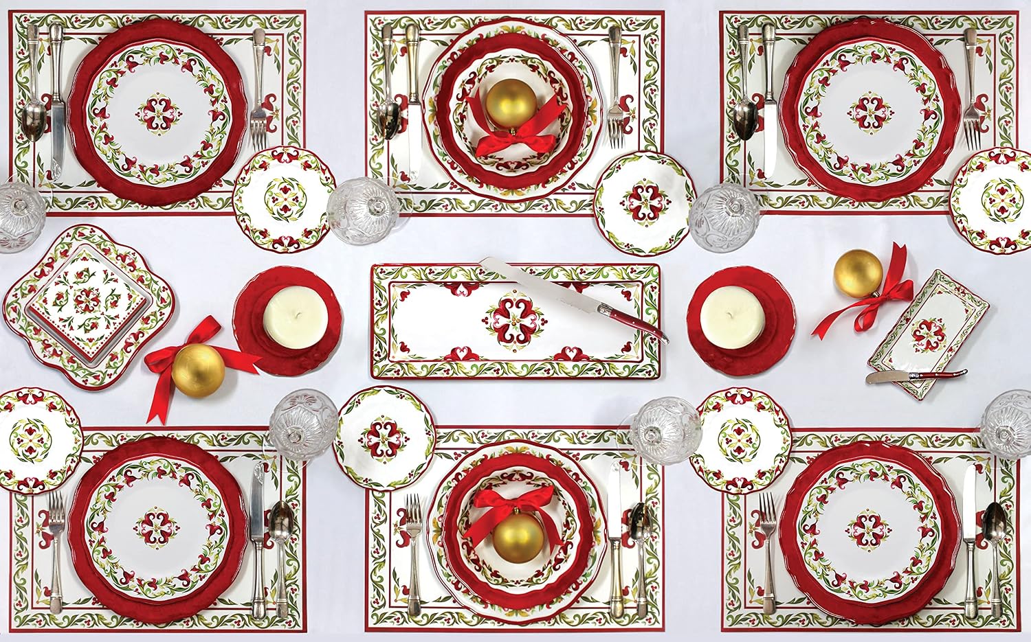Le Cadeaux Vischio Holiday Collection Tea Towels, Set of 2