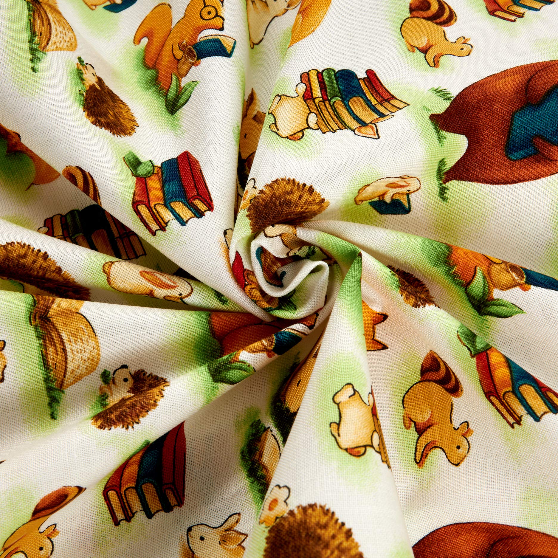 Paintbrush Studios Forest Fables Animals & Books White, Quilting Fabric by the Yard - Image 3