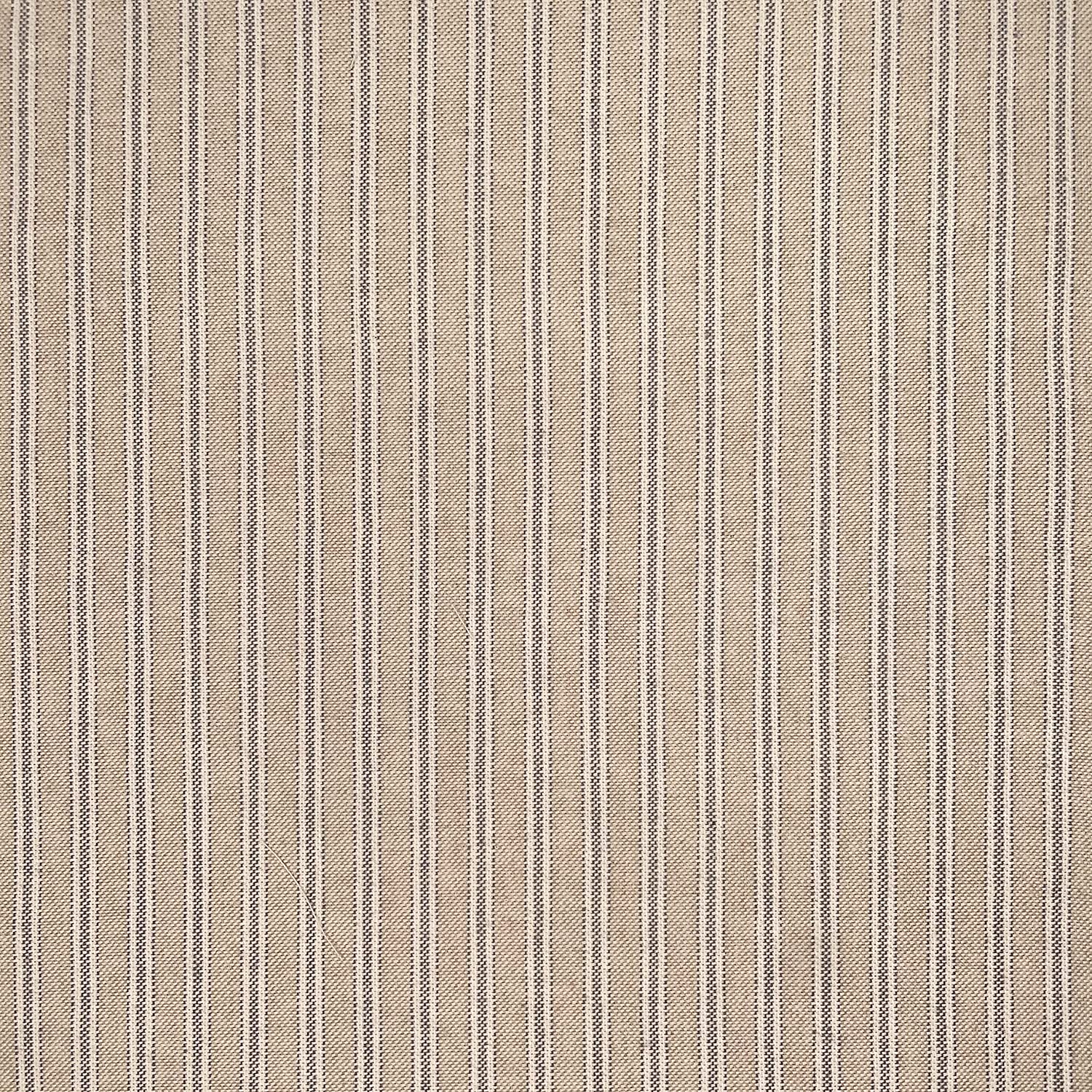 Ticking Striped Stripes Cotton Rich Linen Fabric for Curtain Blinds Craft Bags Sewing Quilting Patchwork & Upholstery | 108" - 275cm Wide (Per Half Metre, Beige/Grey)
