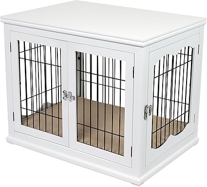 large white dog crate