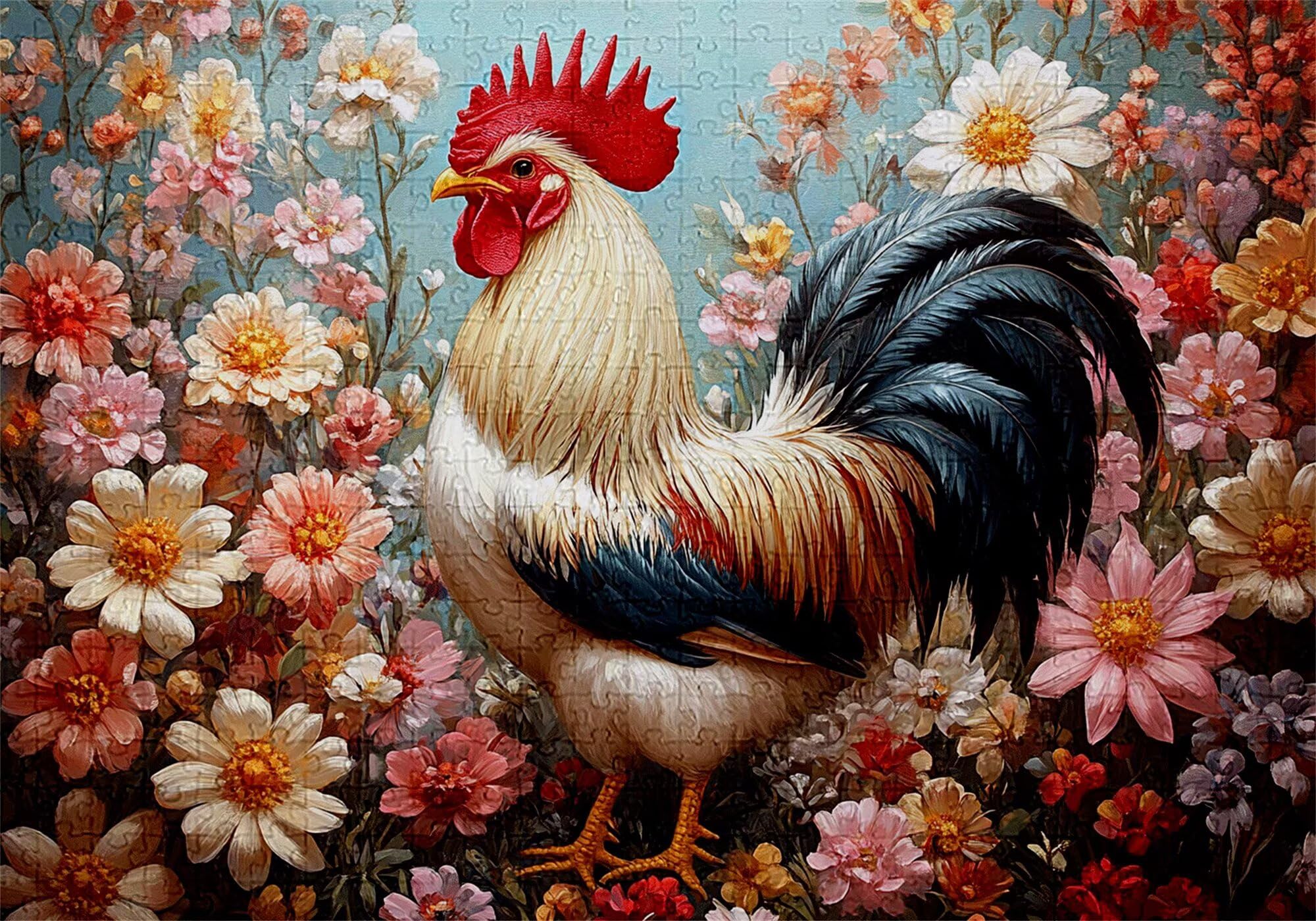 Puzzle 3000 elementów kwiaty puzzle dla dorosłych kurczak 122 x 81 cm Unikalne rzemiosło klasyczne 3D drewniane układanki do rodzinnych gier aktywnych, układanka do samodzielnego wykonania nawet do