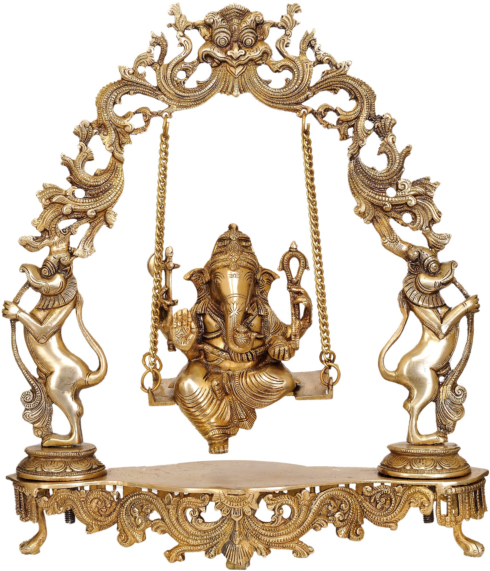 Statue de Ganesha Exotic India en laiton : sculpture de divinité hindoue pour décoration indienne
