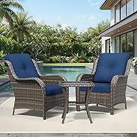 Vista 153 de Joyside Silla mecedora giratoria para exteriores para patio, mecedora de mimbre para exteriores con cojines de tela de olefina adecuada para porche