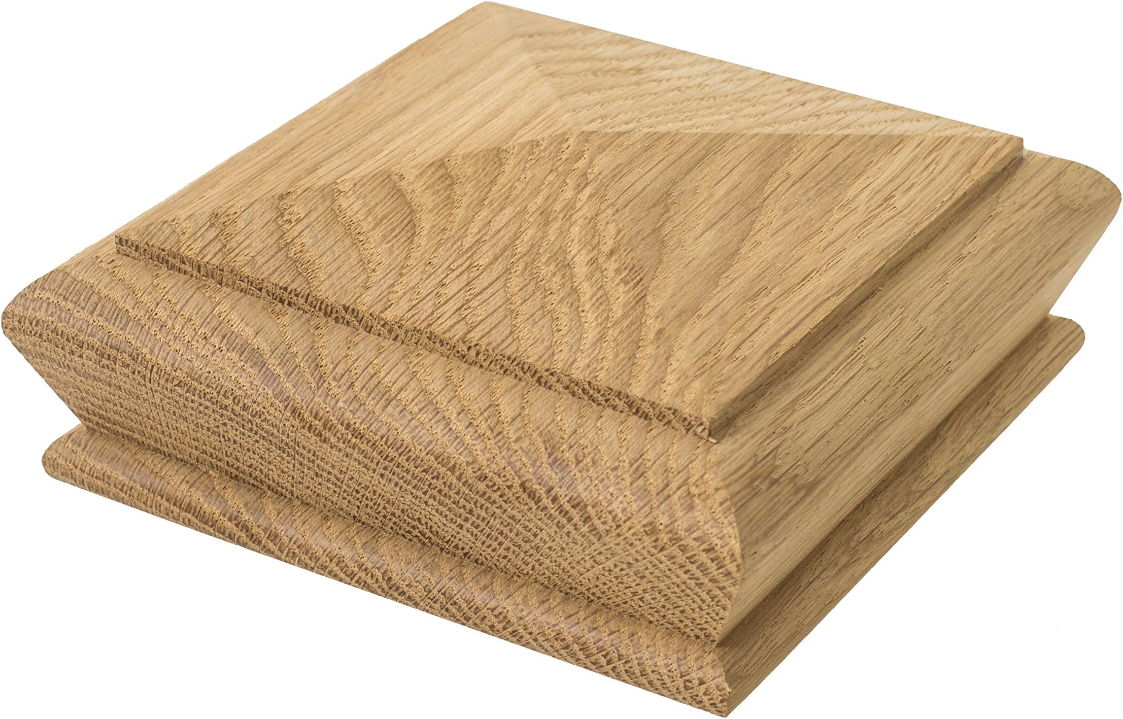 Blueprint Joinery Solid Oak Pyramid Cap for 70mm Newel Posts (Full Cap) - Pyramid Style Newel Post Caps Available As Double Cap, Full Cap & Half Cap. Oak Newel Post Caps for Stairs.
