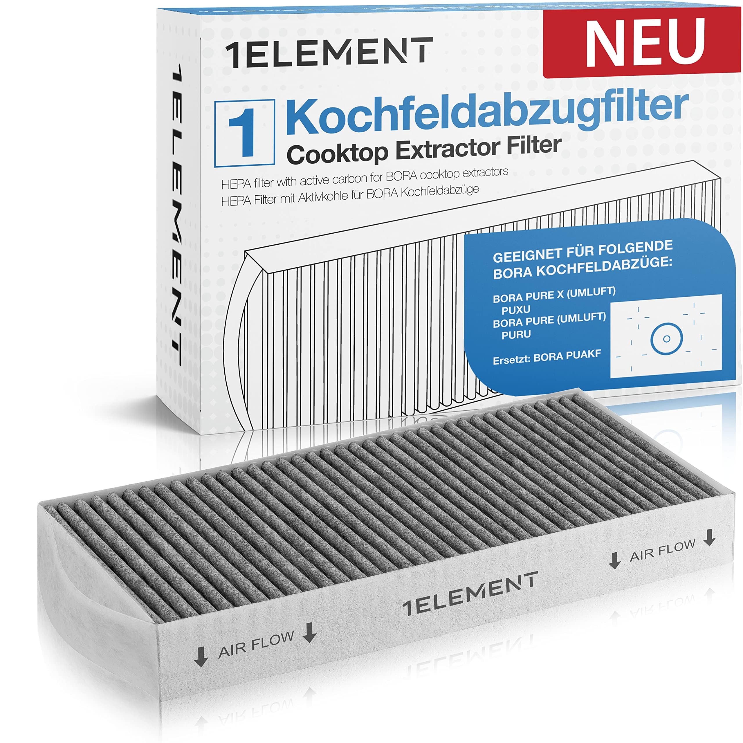 1 Aktivkohlefilter für Bora Pure [S,M,X - ersetzt PUAKF] Ersatzfilter für Umluftbetrieb gegen Gerüche, Fett & Schmutz