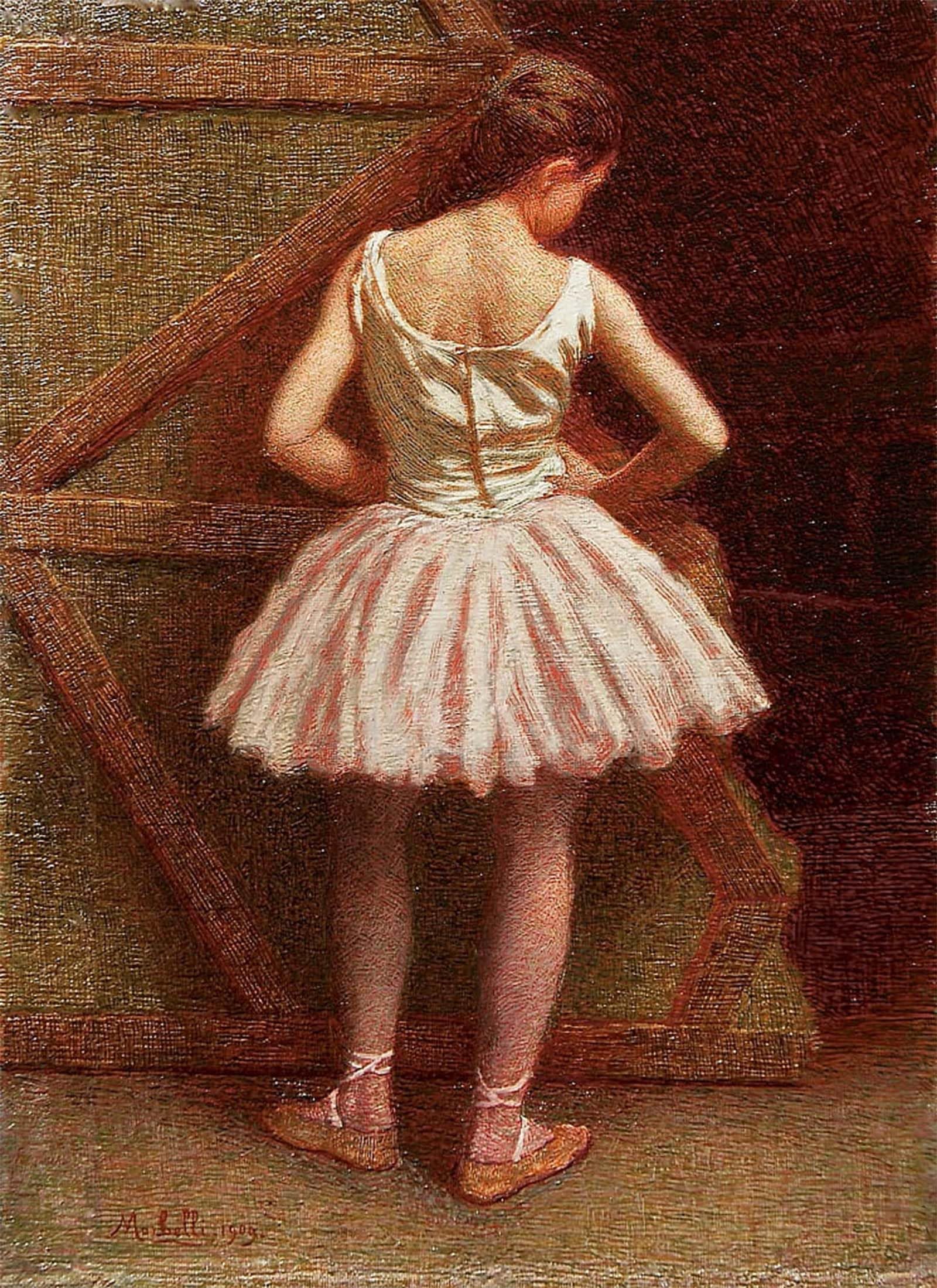 Serendipitp No Frame Aesthetic Poster Photo Wall Print Retro Picture Dancer At Teatro Alla By Angelo Morbelli Modern Wall Artwork For Home Decor 60X90cm