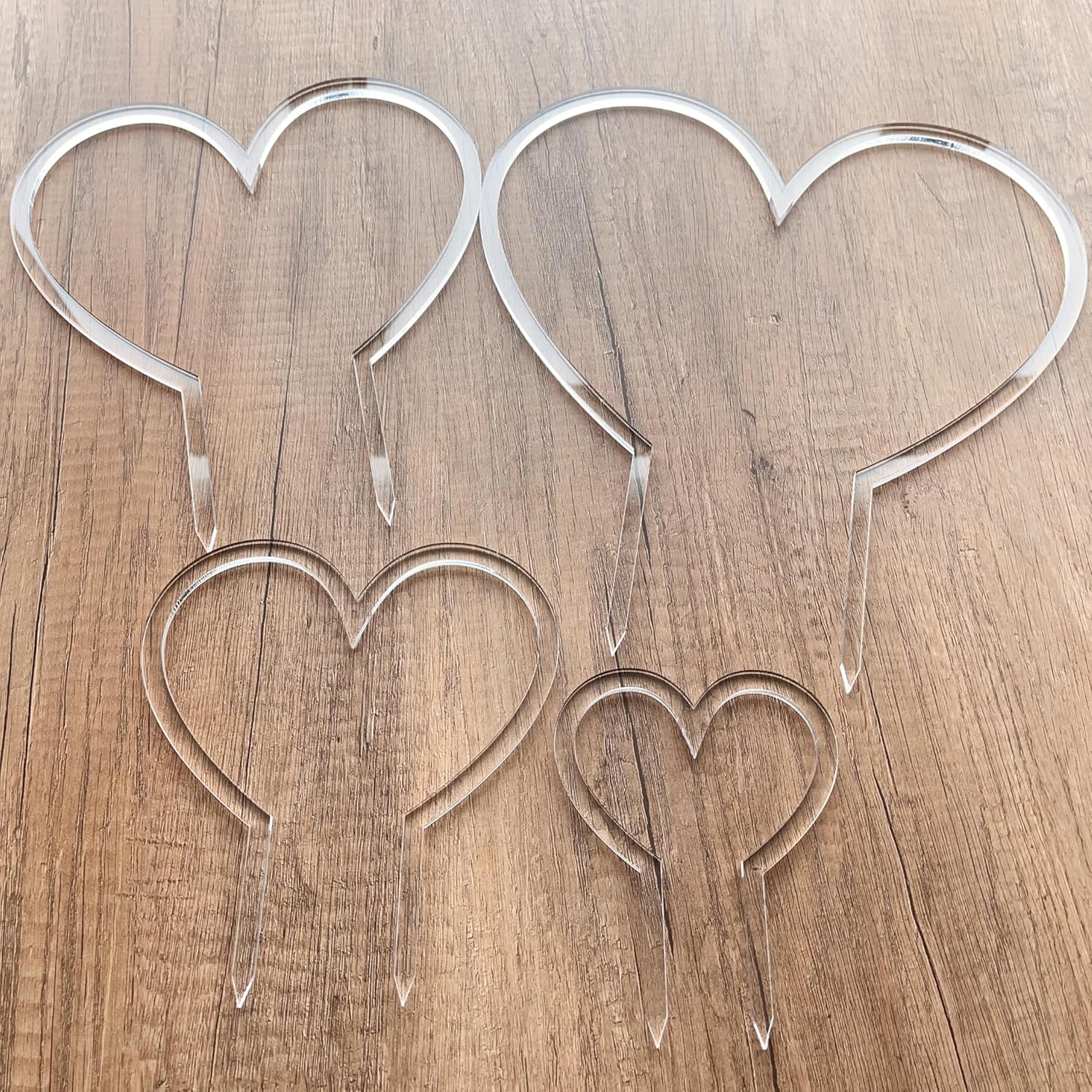 Heart Shape Super Clear Trellis, Hoya Trellis, Indoor Plant Trellis, Houseplant Trellis, Plant Gift, Plant Support and Growth (Set of 4)
