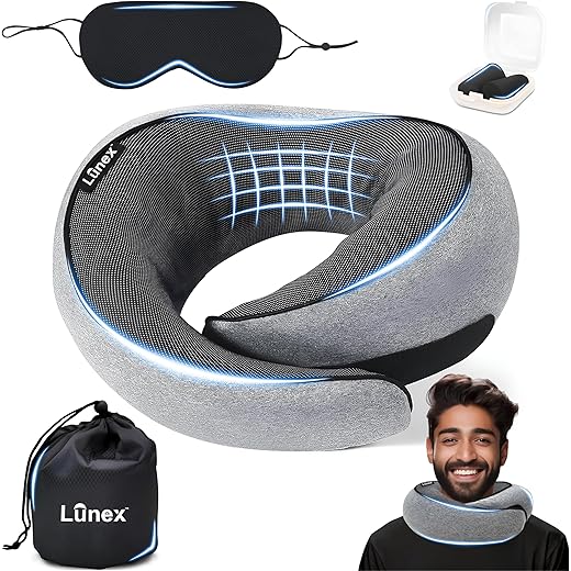LUNEX Travel Neck Pillow - Grey