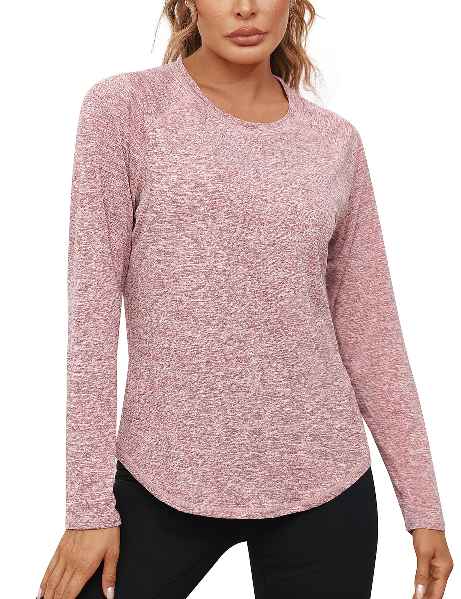 Gyabnw Maglietta Sportiva Donna a Maniche Lunghe Magliette Sportive Donna T Shirt Palestra Donna Fitness Camicie Maglia Allenamento