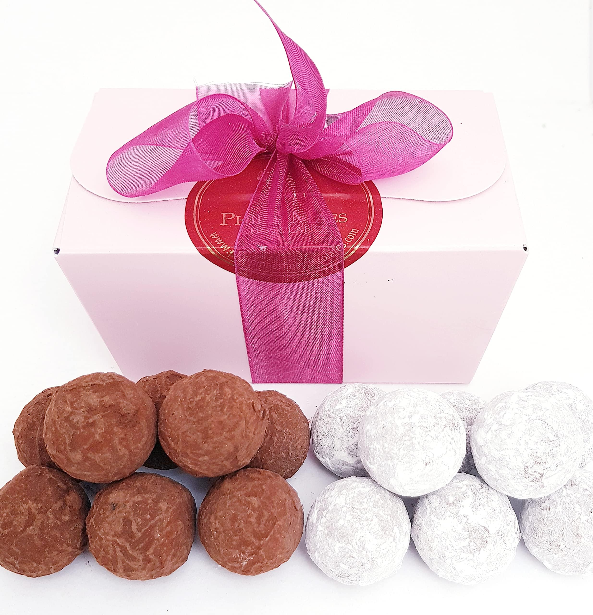 Philip Maes Fine Chocolates - 16 Champagne & Salted Caramel Truffles Handmade Belgian Chocolate - Chocolate Gift- 192g