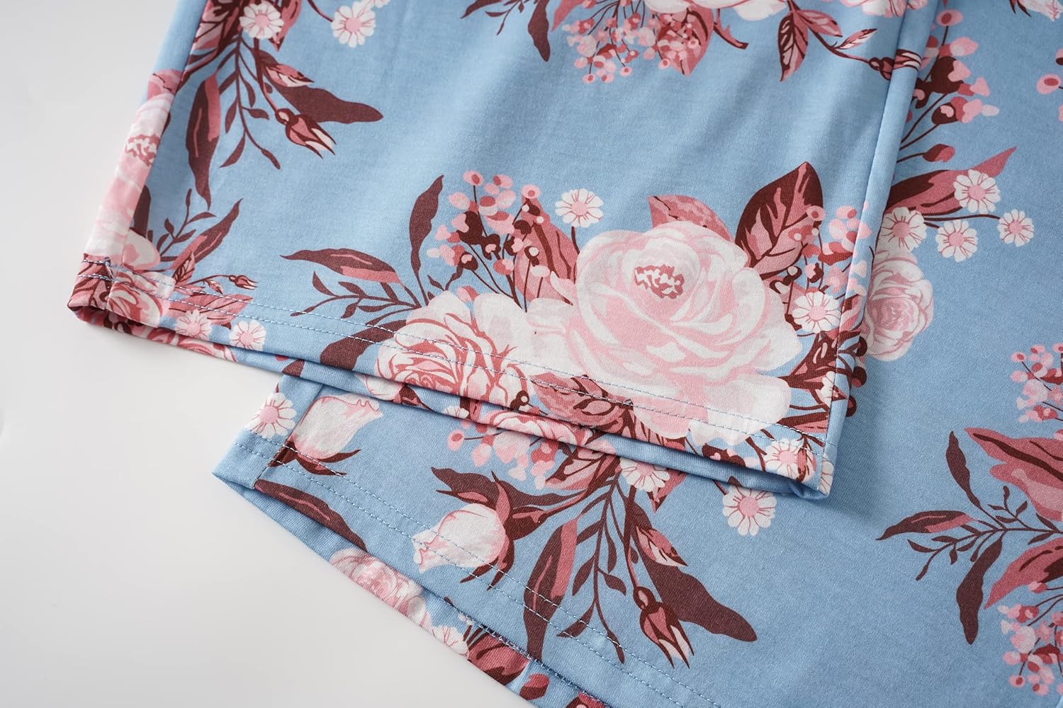 Vozanet Women's V Neck Sexy Pajamas Capri Sets Mexican Style Floral Sleepwear 2PCS Totem Casual Nighty Plus Size M to 5XL - Image 7