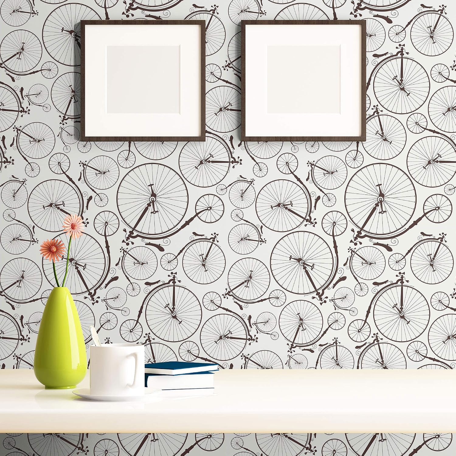 Walls By Me Peel and Stick Black and White Geometric Themed Removable Wallpaper 8069-2ft x 4ft (61x122cm)