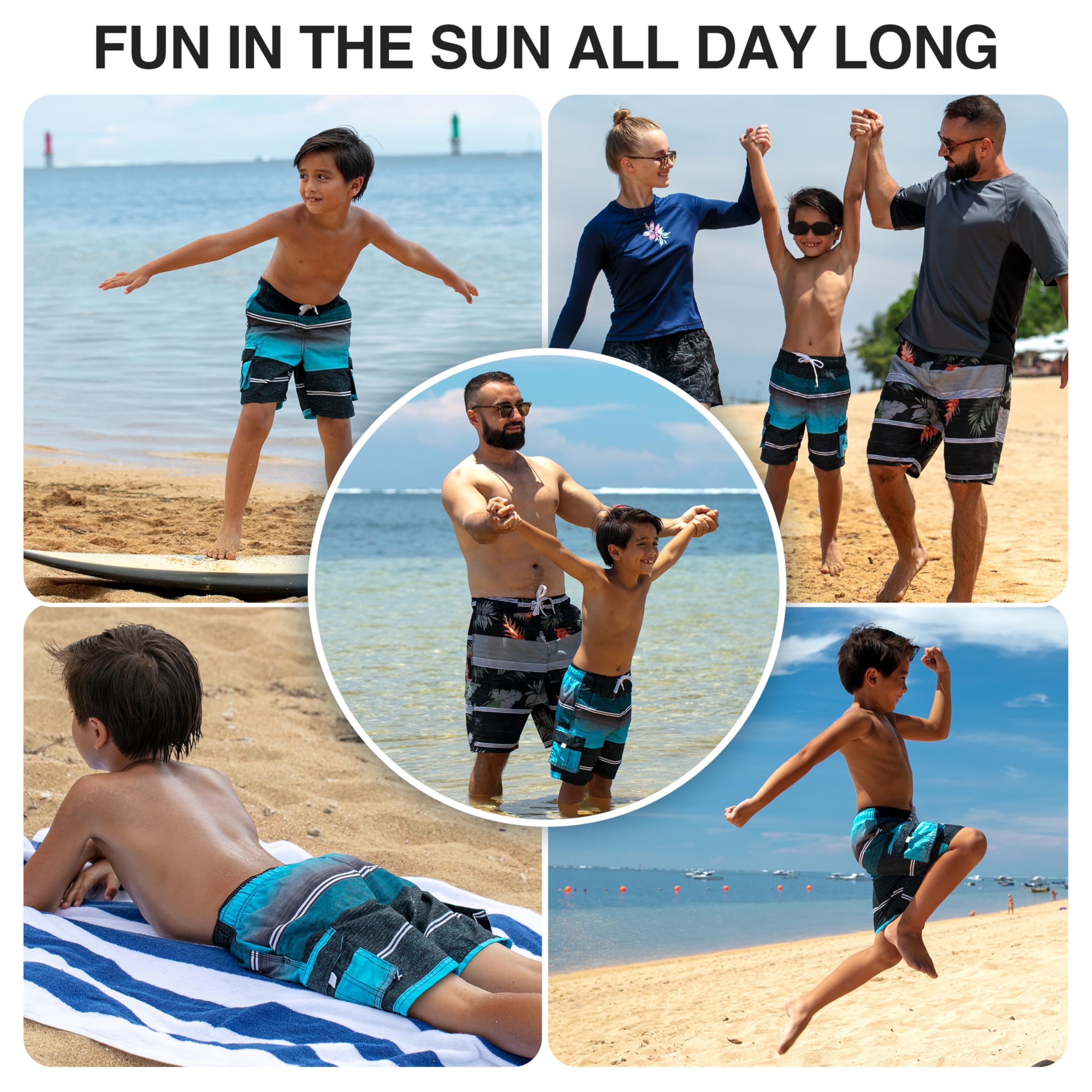 Kanu Surf Boys' Yolo Quick Dry Beach Swim Trunk