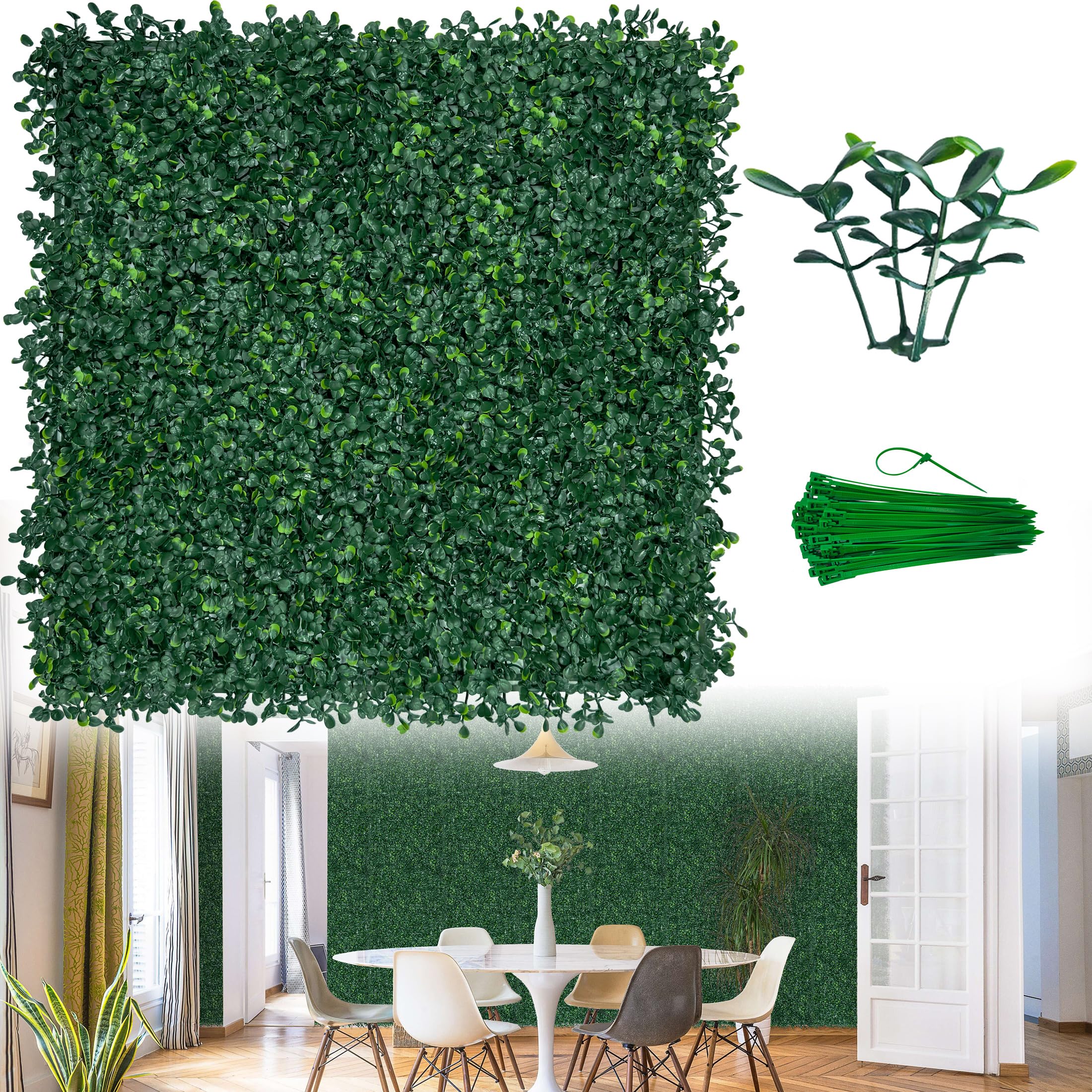 Photo 1 of ODTORY Artificial Grass Wall Privacy Fence Screen, 20X20 in 26P (72.3 sqft)