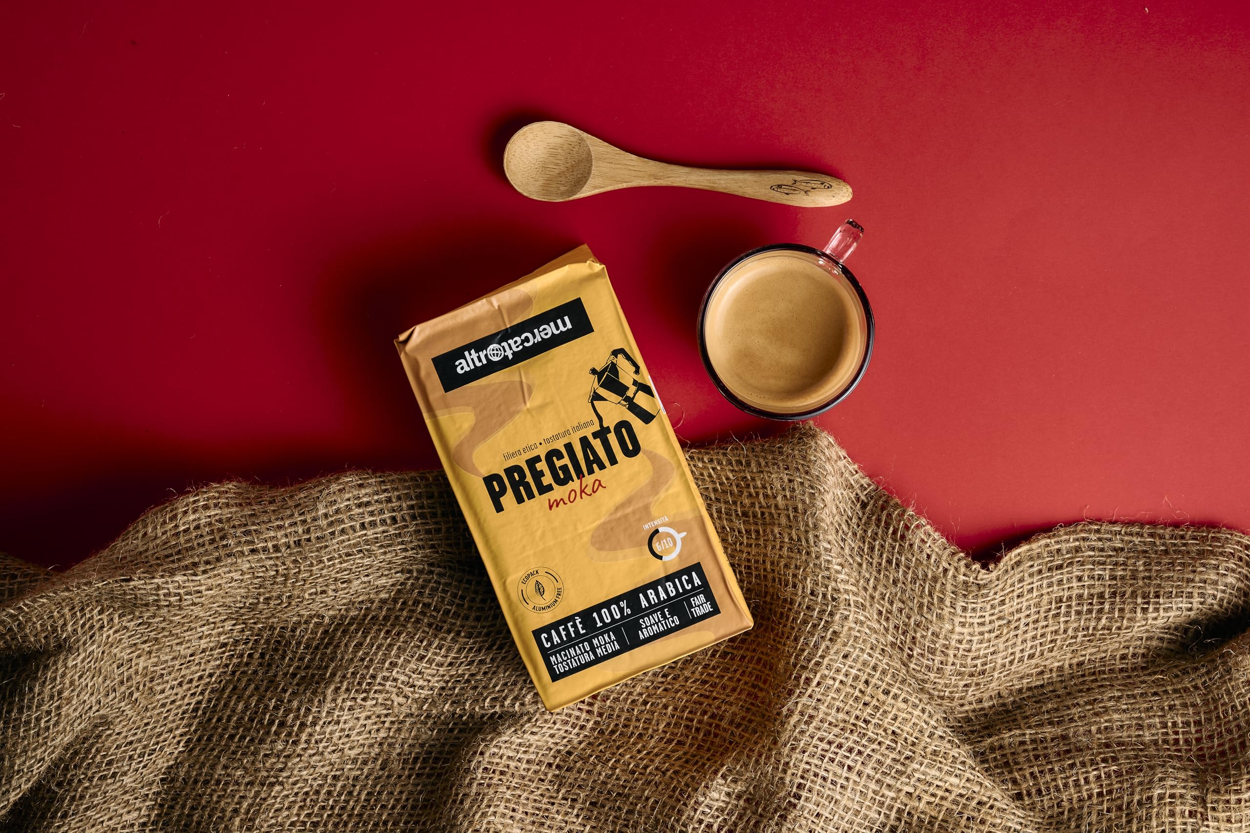 ALTROMERCATO – Caffè 100% arabica pregiato macinato per moka – caffè biologico da commercio equo e solidale – gusto raffinato e aromatico, equilibrio e finezza in tazza – formato bipack – 2 x 250 g