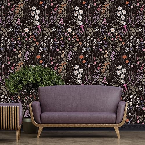 WISEAL Papel tapiz vintage para despegar y pegar, autoadhesivo, extraíble, vintage, colorido, floral, papel tapiz de vinilo para decoración de WISEAL Papel tapiz vintage para despegar y pegar, autoadhesivo, extraíble, vintage, colorido, floral, papel tapiz de vinilo para decoración de