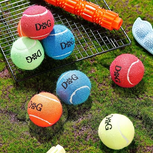 Miniatura 7 de 30 pelotas de tenis para perros, coloridas e interactivas, regalo para jugar ejercicio y entrenamiento de 2.5 pulgadas, juguetes para perros fáciles