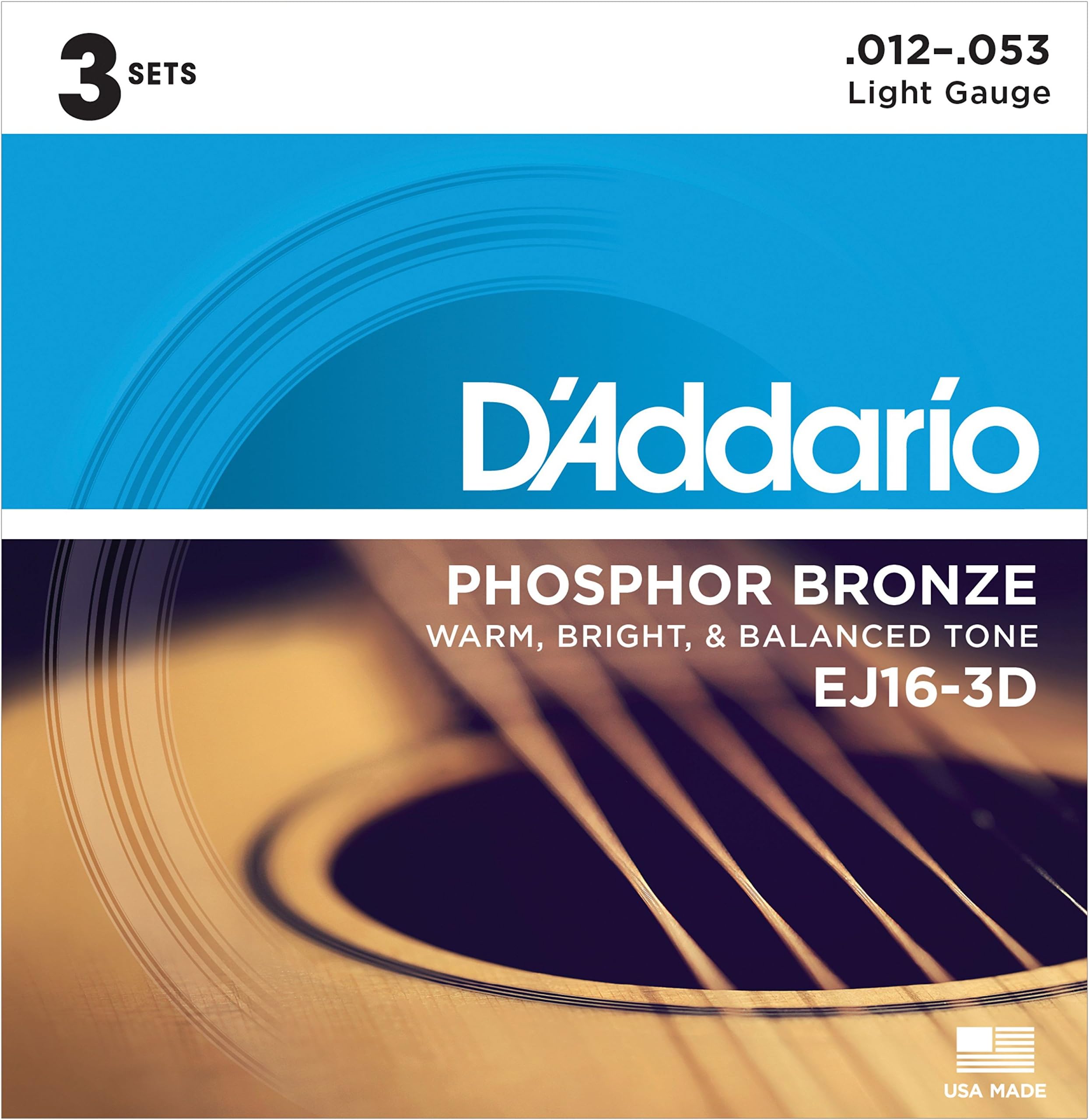 D'Addario EJ15-3D Phosphor Bronze, Extra Light, 10-47 - Foto 3