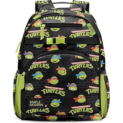 Simple Modern Large Nickelodeon Viacom Kids Backpack for School Girls and Boys | Elementary Backpack for Teen | Fletcher Collection | Kids - 16" tall | TMNT Turtles Unite