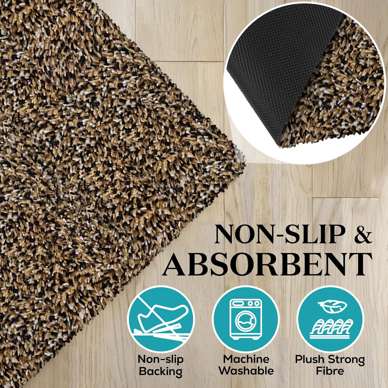 Premium Microfiber Indoor Door Mat – 20"x30" Washable Entry Mat, Non-Slip, Waterproof Backing, Super Absorbent, Low Profile Entryway Doormat for Indoor Entrance - Image 4