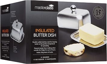 MasterClass Butter Dish, Silver (MCBUTINS)
