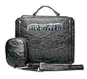 Bevelyn Crinkle Patent Convertible Crossbody Bag, Black