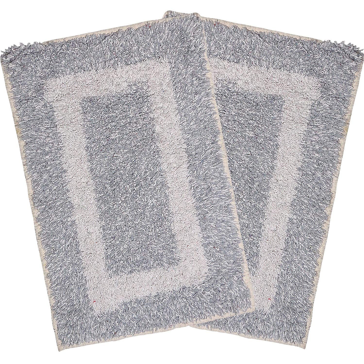 Status Contract Microfiber Soft and Super Absorbent Door Mat/Bath Mat (15" x 23" Inch) (2, Grey)