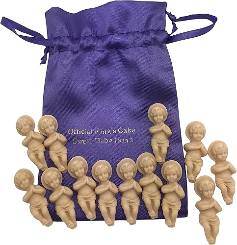 Westmon Works King Cake Babies - Juego de docena de panaderos con bolsa de regalo y 13 figuras de Sweet Baby Jesus