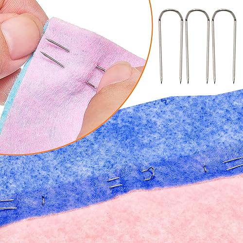 Miniatura 5 de 100 pasadores de costura en U, horquillas, pasadores de agujas de doble bloqueo, pasadores de costura de acero inoxidable, alfileres rectos