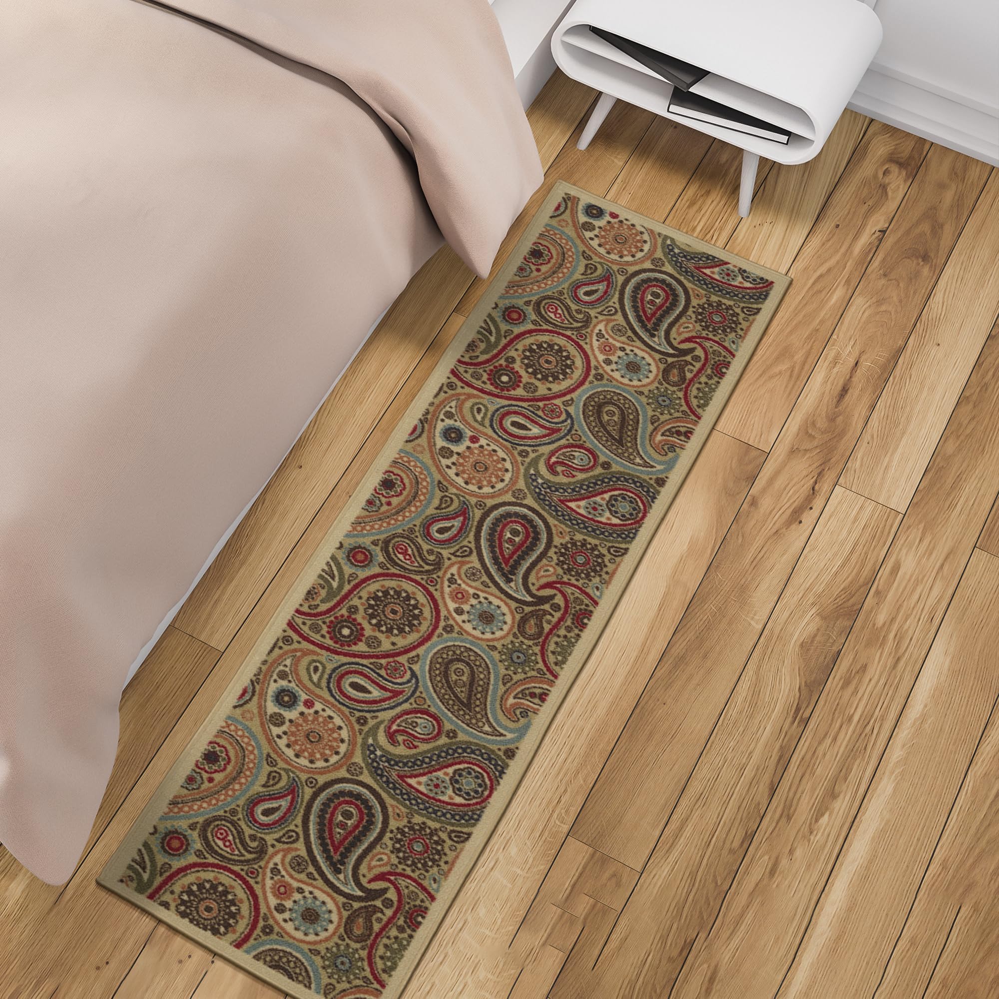 Ottomanson Ottohome Collection NonSlip Rubberback Paisley Design 2x5