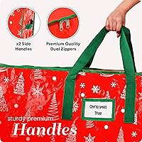 Vista 4 de Handy Laundry - Bolsa de almacenamiento para árbol de Navidad: para árbol artificial de 9 pies, impermeable, duradero, con cierre, asas