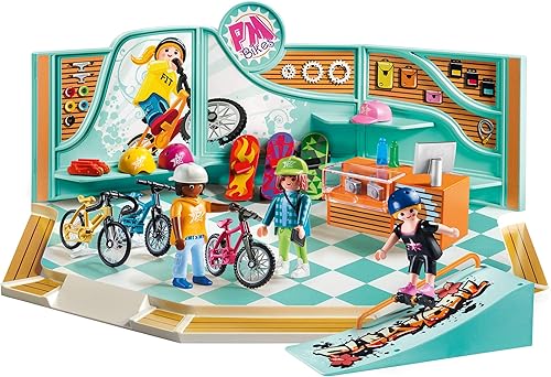 Miniatura 2 de Playmobil Tienda de bicicletas y patinaje, Multicolor