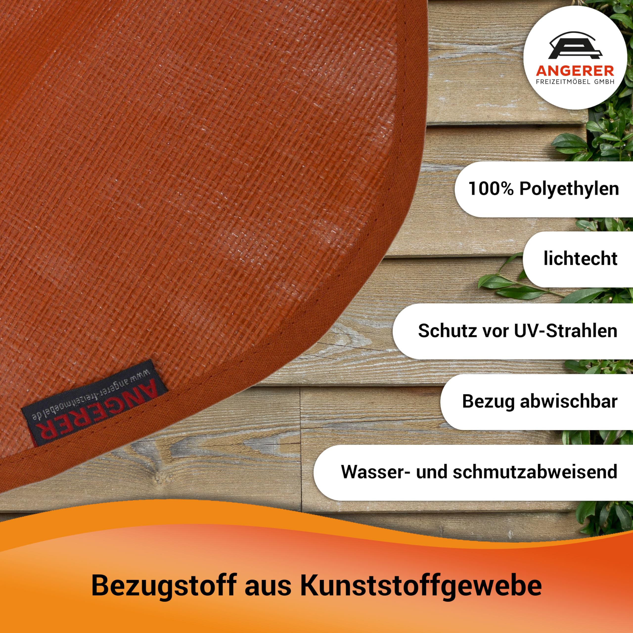 Tenda Da Sole Angerer Con Morsetti - Tessuto PE, Colore Arancio, Per Esterni - Foto 12