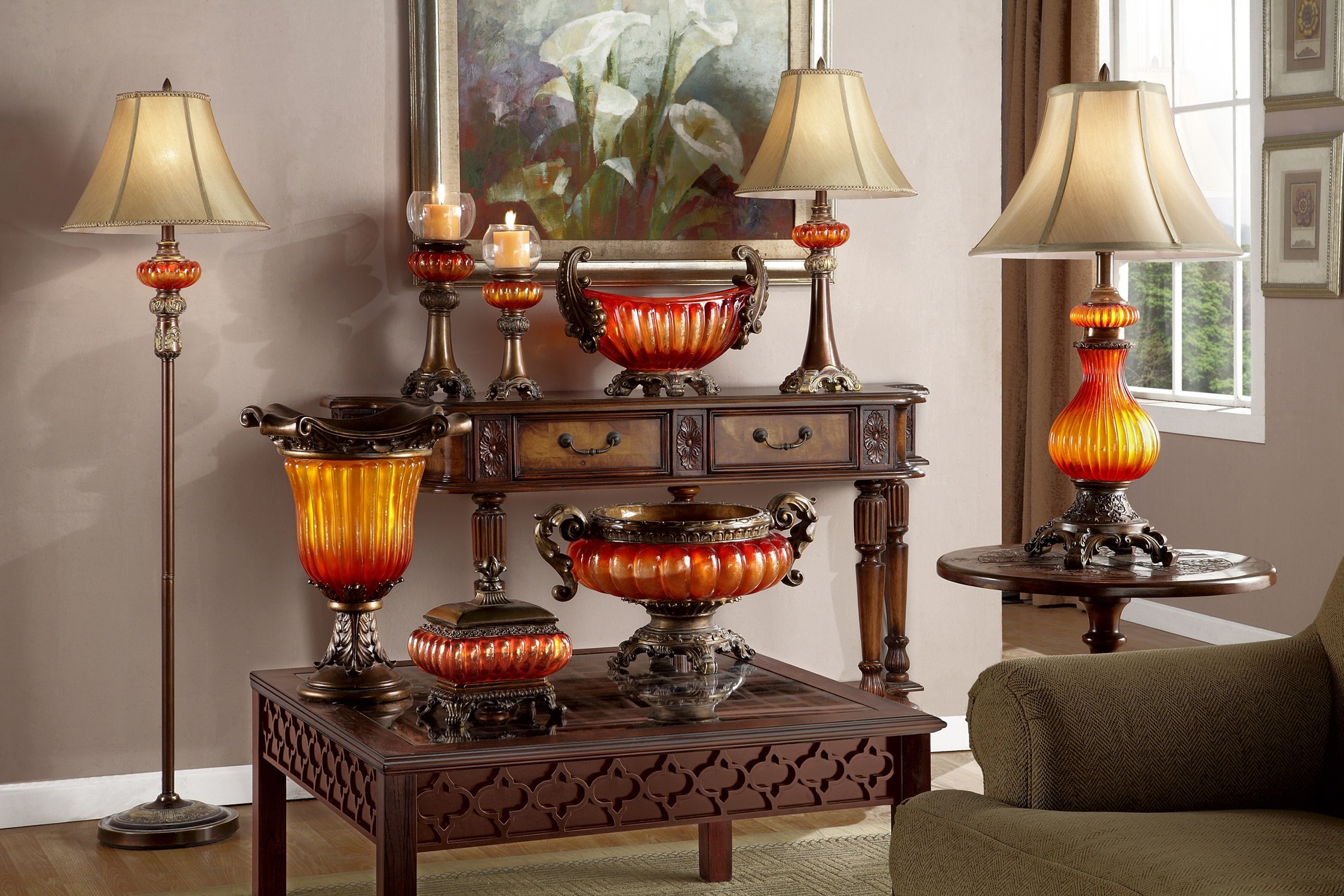 OK Lighting Gold Amber Decoration