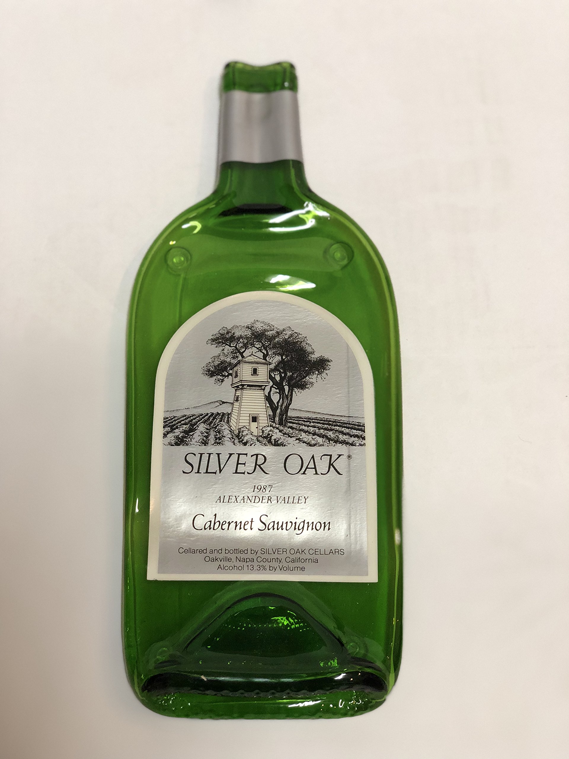 Silver Oak Wine - Silver Oak 1987 Alexander Valley Cabernet 1987 Melted Wine Bottle Cheese Serving Tray - Wine Gifts
