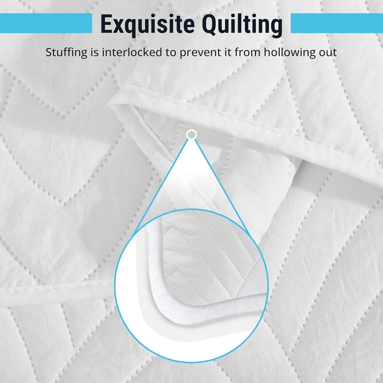 HLC.ME Weston - White Quilt Queen Size Bedding Set, Soft Lightweight Comforter Bedspread Queen Size Coverlet Set (White)