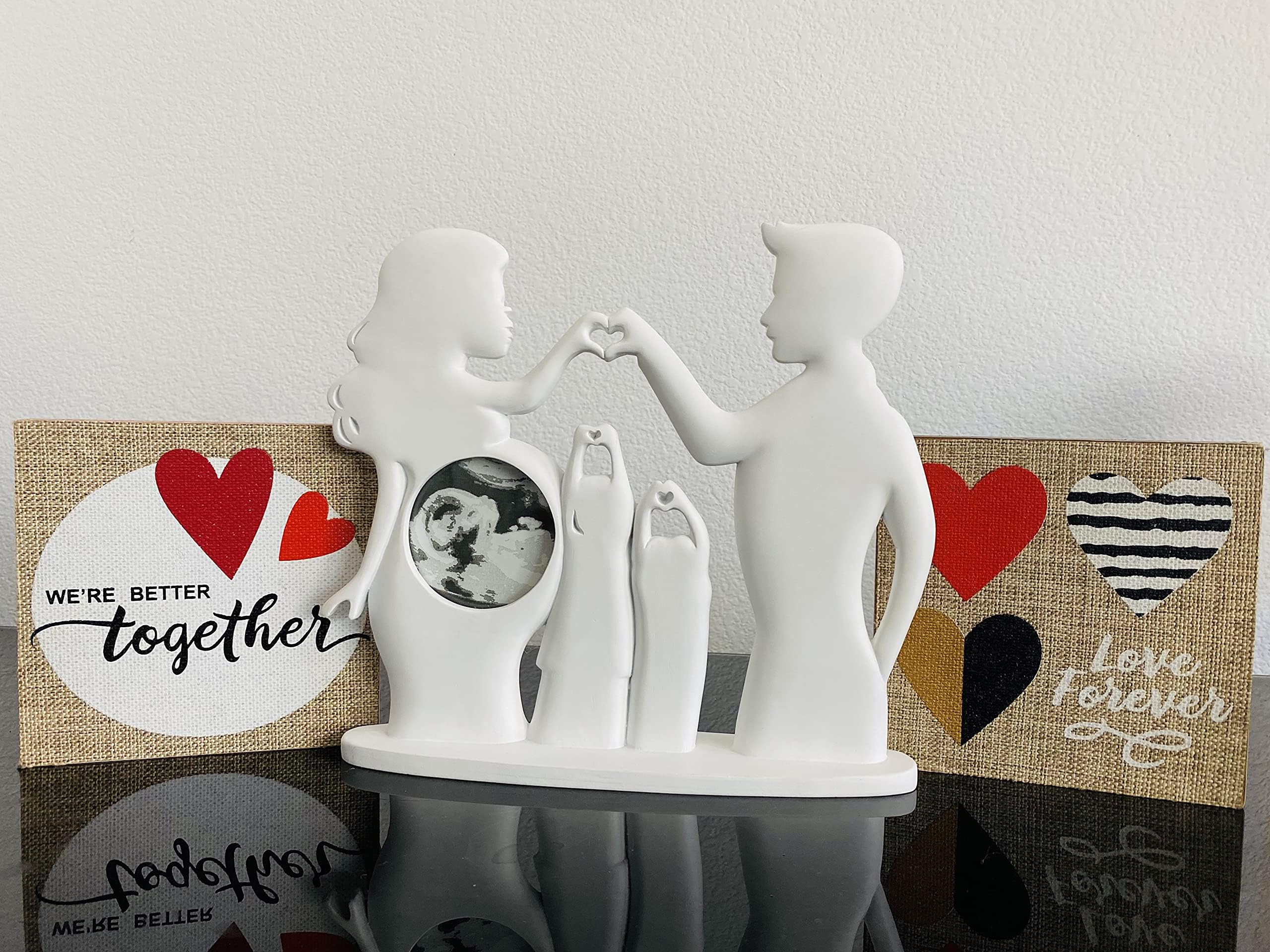Cornice ad ultrasuoni per immagini di genere rivela nuovi genitori incinta mamma gravidanza amore regali bambino primo sonogramma cornici (cornice ad ultrasuoni - famiglia di 5)