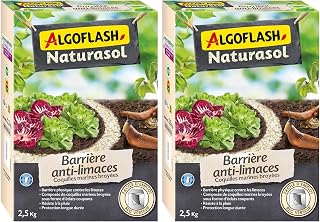 Algoflash NATURASOL Barrière à Limaces, A Base de coquilles Marines broyées, Fabriqué en France, 2.5 kg, BIOSLUG25A, nc (Lot de 2)