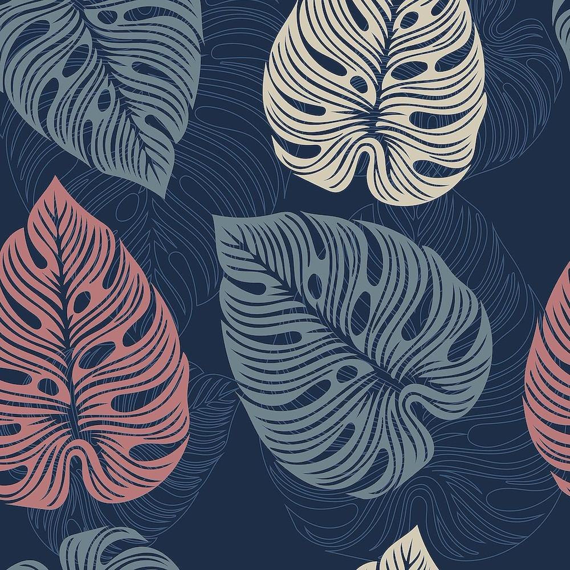 CafePress Tropical Leaves Navy King Duvet Cover, Printed Comforter Cover, Unique Bedding