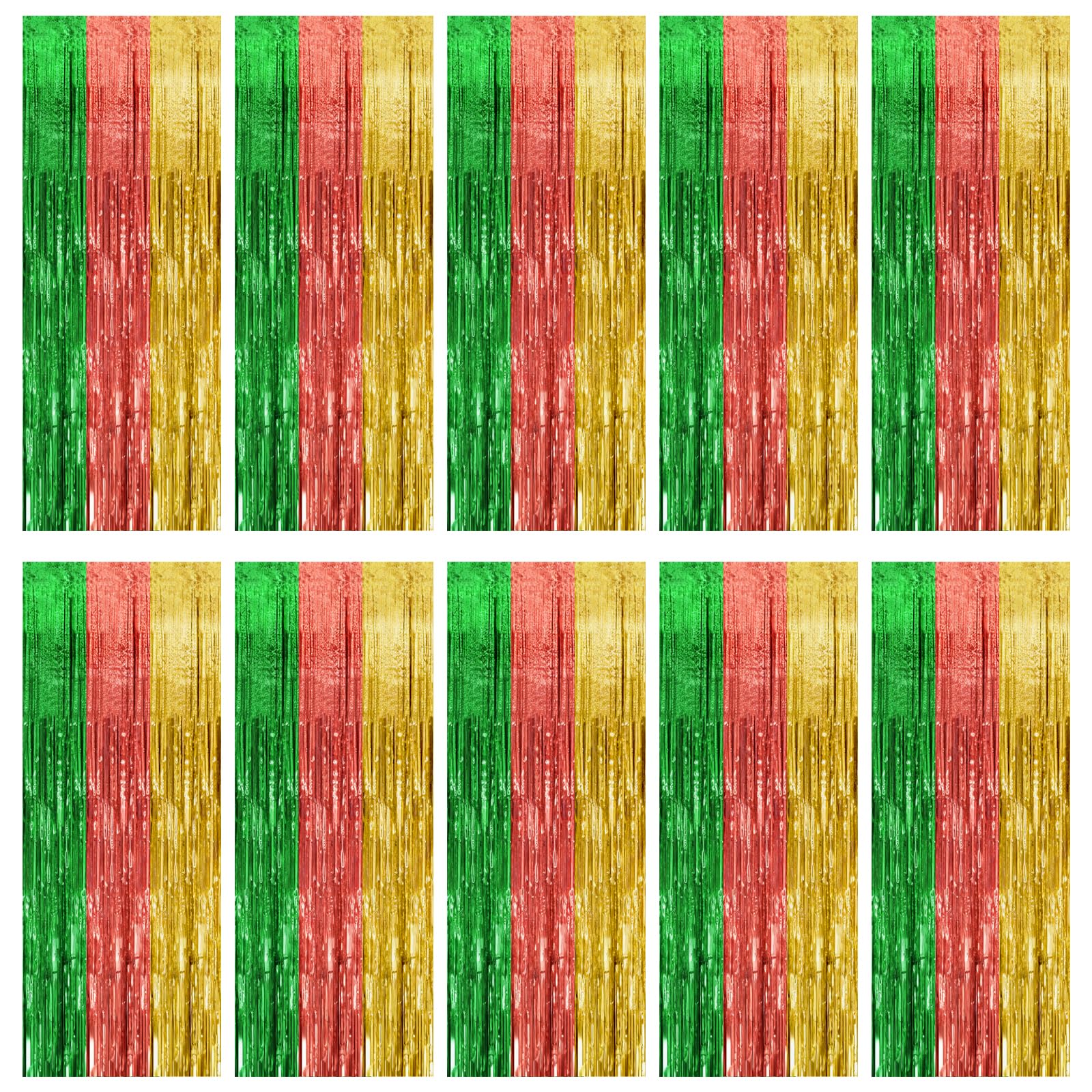 10 Pack Hawaii Backdrop Party Decorations Tinsel Curtain Summer Party Streamer Foil Fringe Birthday Decorations Photo Booth Vibrant Theme Christmas Beach Baby Shower Graduation Decor