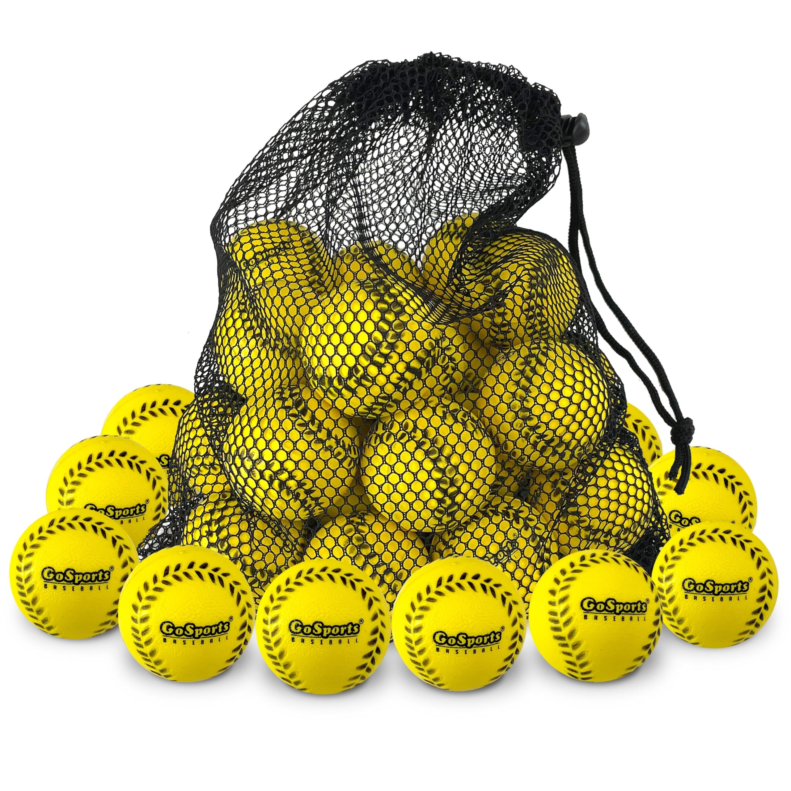 GoSports Mini Foam Baseballs - 20 or 50 Pack for Pitching Machines and Batting Accuracy Training