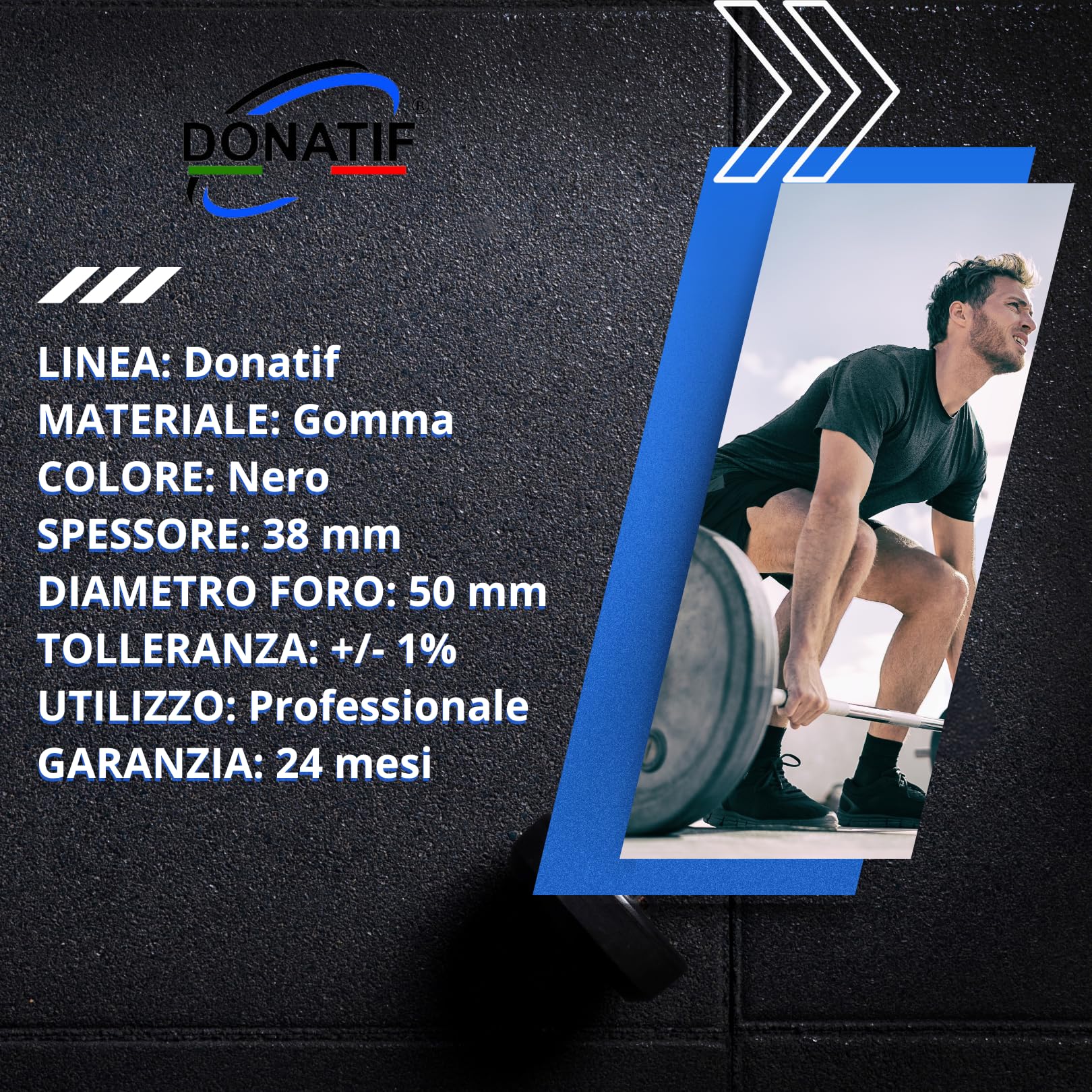 Dischi Palestra per Bilanciere Olimpico 50 mm, Dischi Palestra Bumper, Palestra e Home Gym, Dischi Pesi Palestra, Pesi Bilanciere (1 Disco)