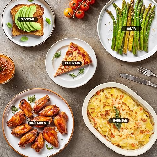 Miniatura 8 de Elite Gourmet EAF0852SS - Horno freidora de aire de 8.5 cuartos de galón, freír al aire, asar, tostar, hornear y asar con controles de convección,