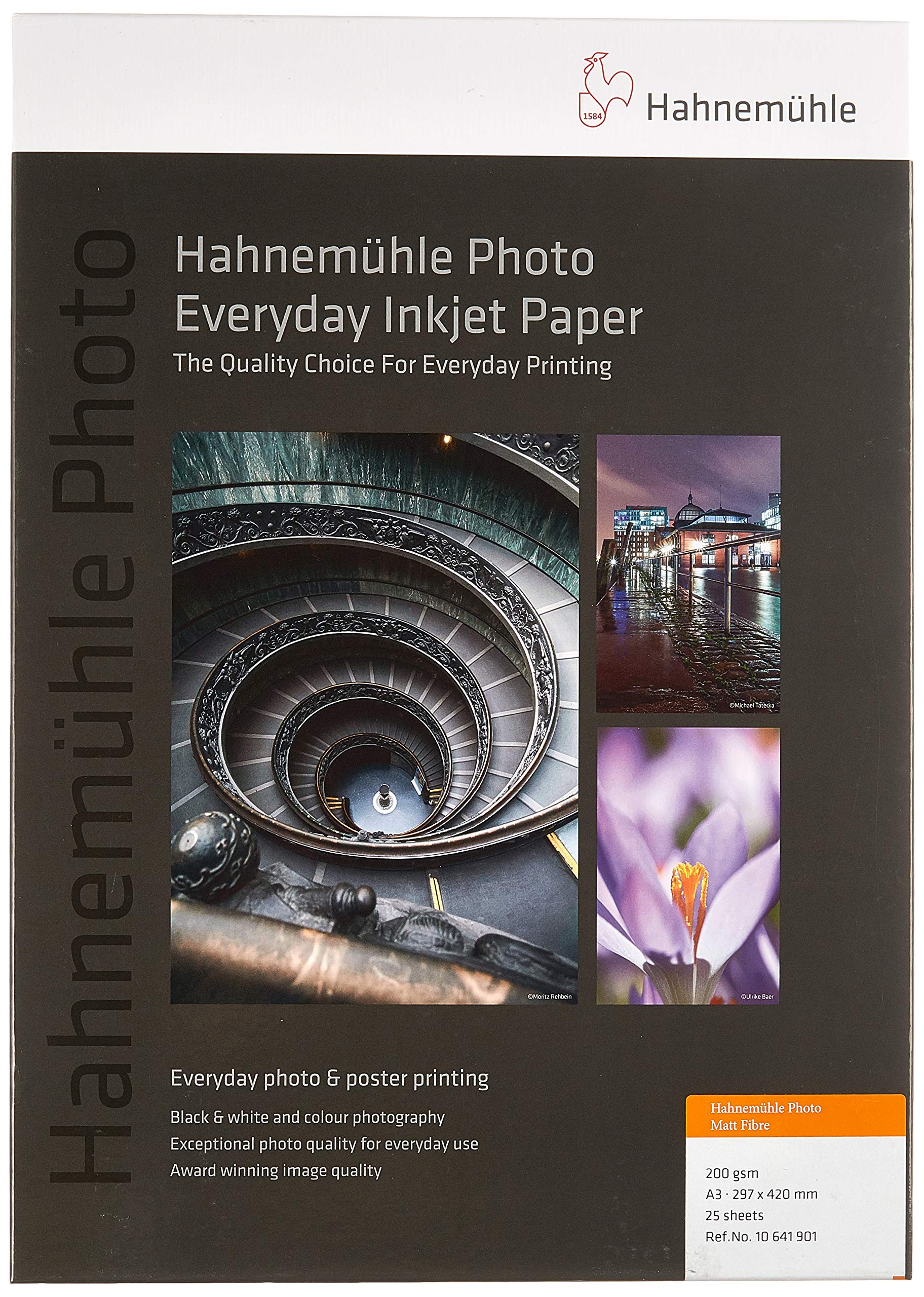 Hahnemühle 10641901 Photo Matt Fibre papier, 200 g/m², DIN A3, 297 x 420 mm, ciepła biel