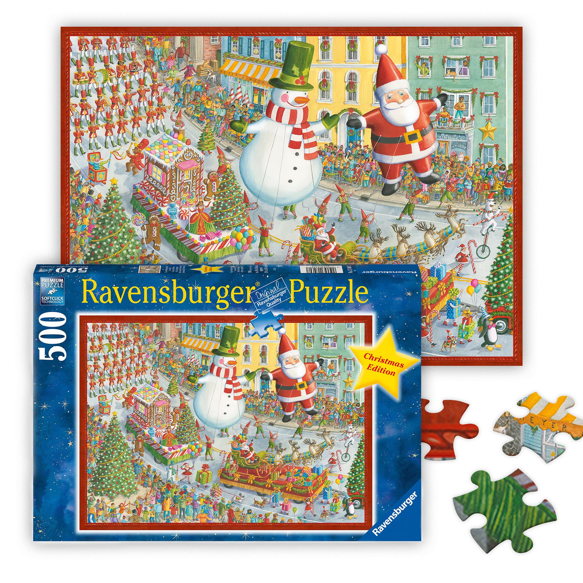 Here Comes Christmas! - 500 Piece Jigsaw Puzzle - Featuring Santa and a Snowman as They Thrill The Crowd in The Big Parade - Premium Quality - Ages 12+